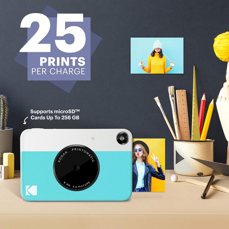 Kodak Printomatic 5MP Instant Camera for Birthdays - Blue