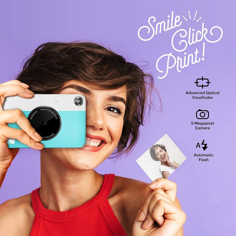 Kodak Printomatic 5MP Instant Camera for Birthdays - Blue