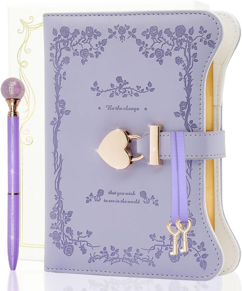 Lavender Locking Journal Set for Girls Ages 8-14