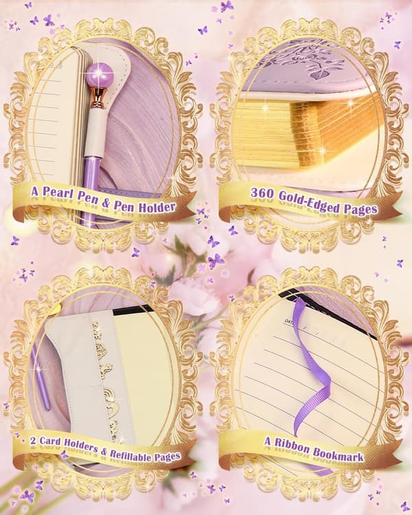 Lavender Locking Journal Set for Girls Ages 8-14