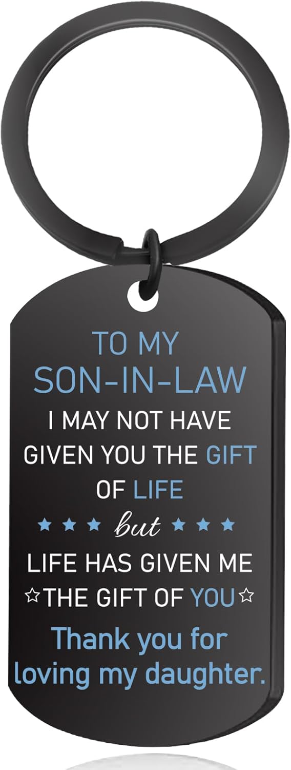 Father's Day Keychain for Son-in-Law - Sentimental Gift