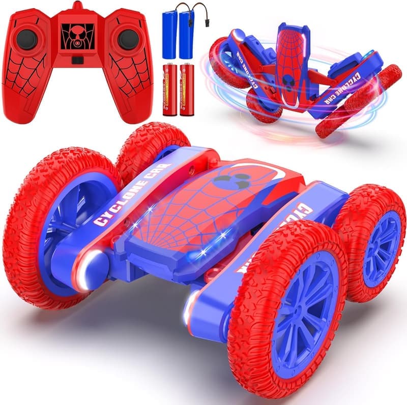 Remote Control Stunt Car for Kids - 360° Rotating, Rechargeable