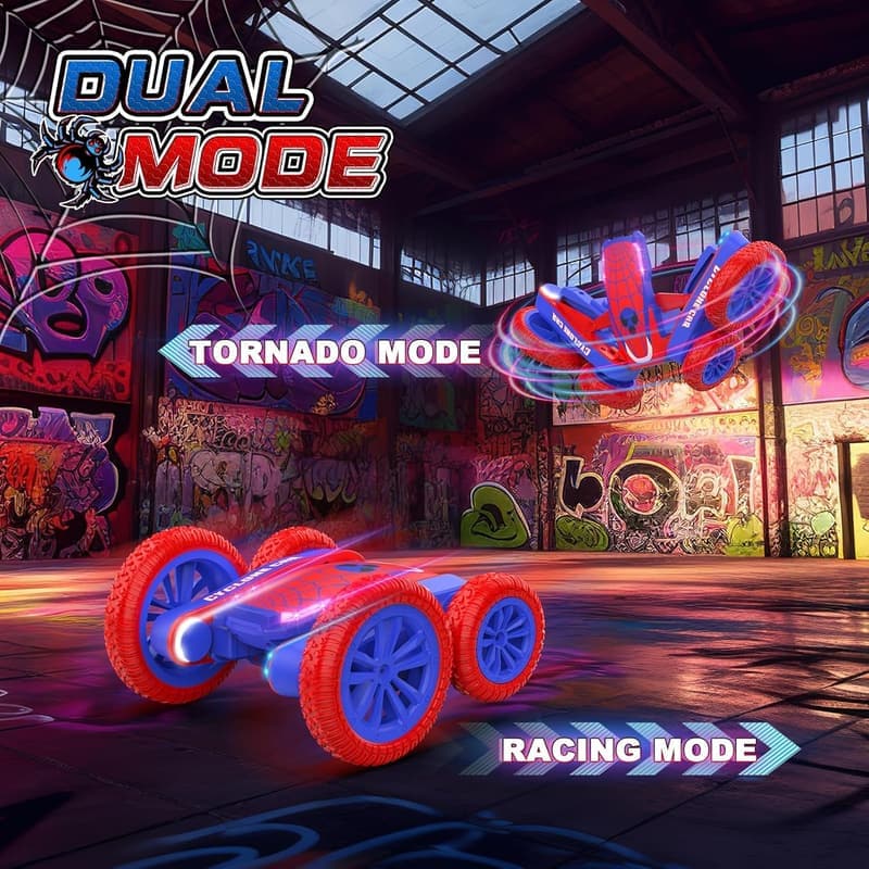 Remote Control Stunt Car for Kids - 360° Rotating, Rechargeable