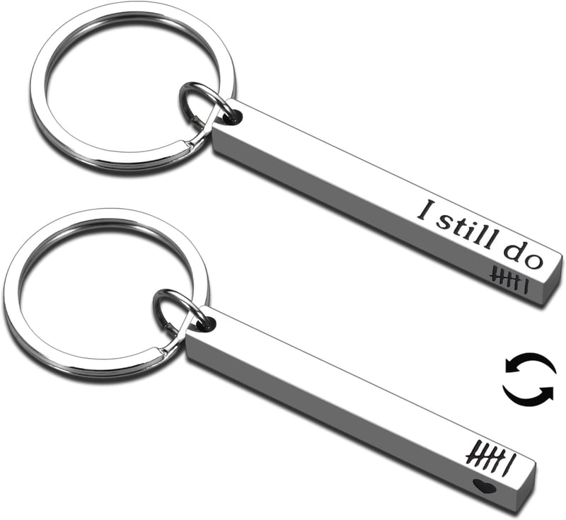6th Anniversary Iron Keychain Gift for Couples
