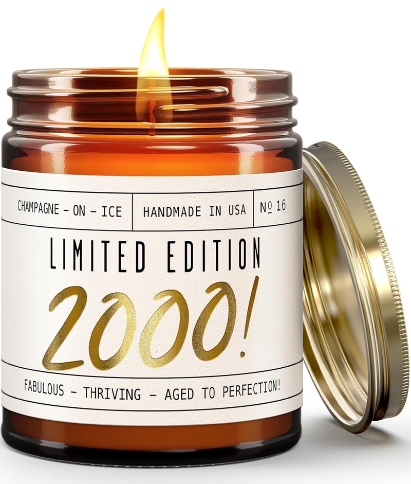 25th Birthday Soy Candle - 'Limited Edition 2000', 9oz, Made in USA