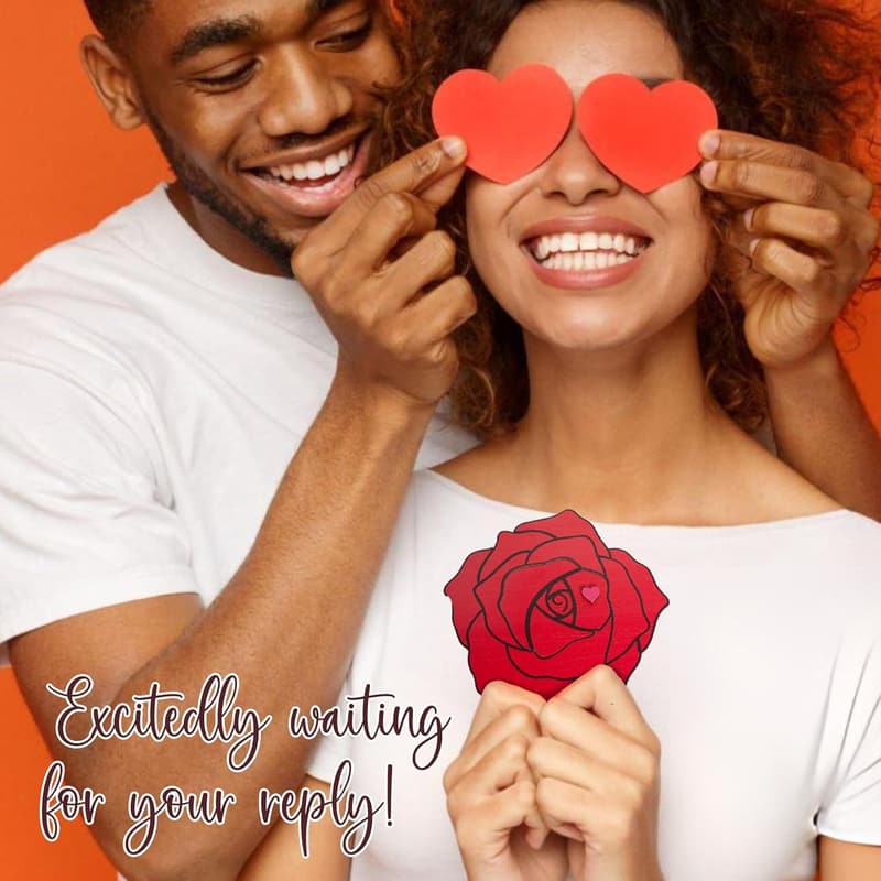 Engraved Wooden Rose Puzzle Proposal Card and Sign