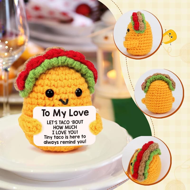 Handmade Crochet Taco Gift for Couples on Valentine's Day