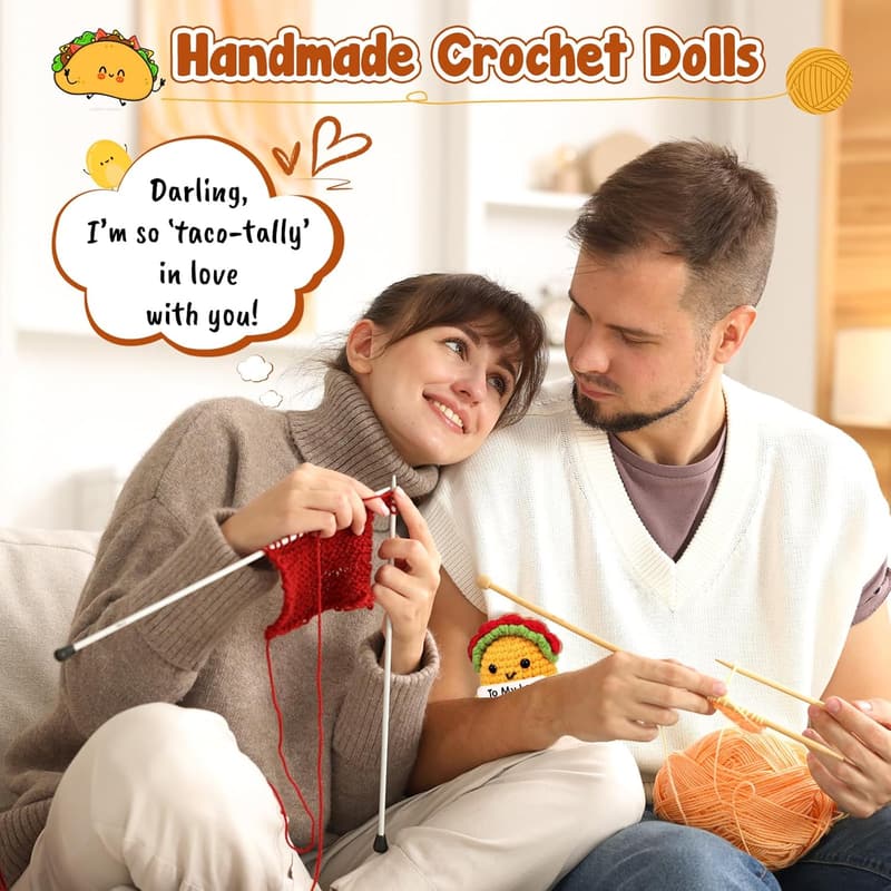 Handmade Crochet Taco Gift for Couples on Valentine's Day