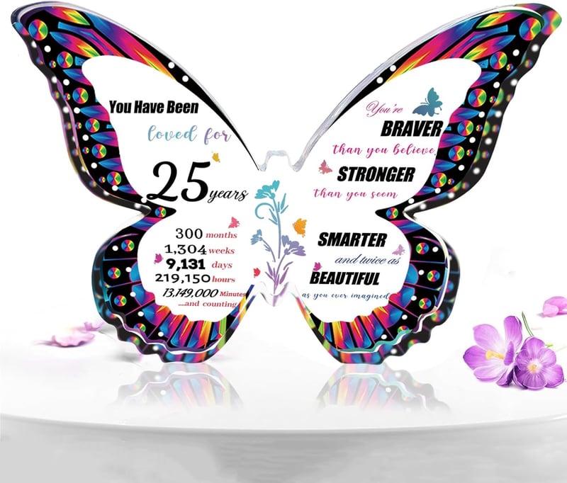 25th Birthday Acrylic Plaque for Women - Unique Gift Idea