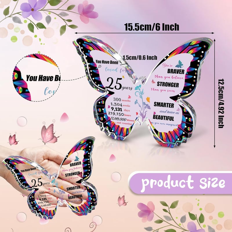25th Birthday Acrylic Plaque for Women - Unique Gift Idea