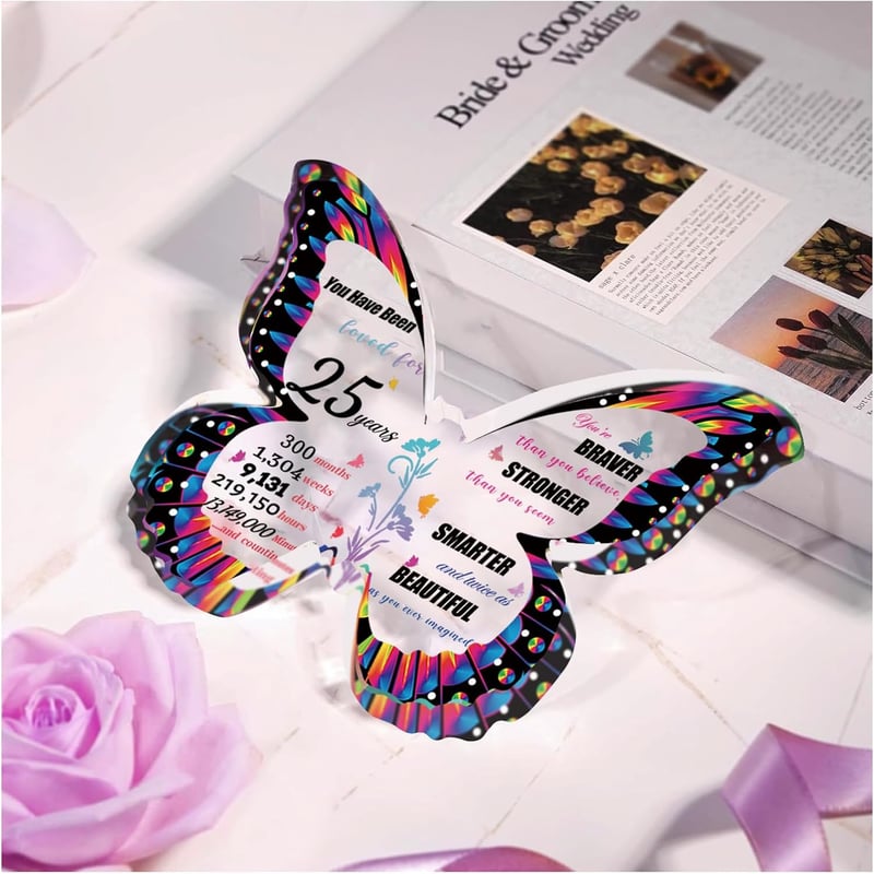 25th Birthday Acrylic Plaque for Women - Unique Gift Idea