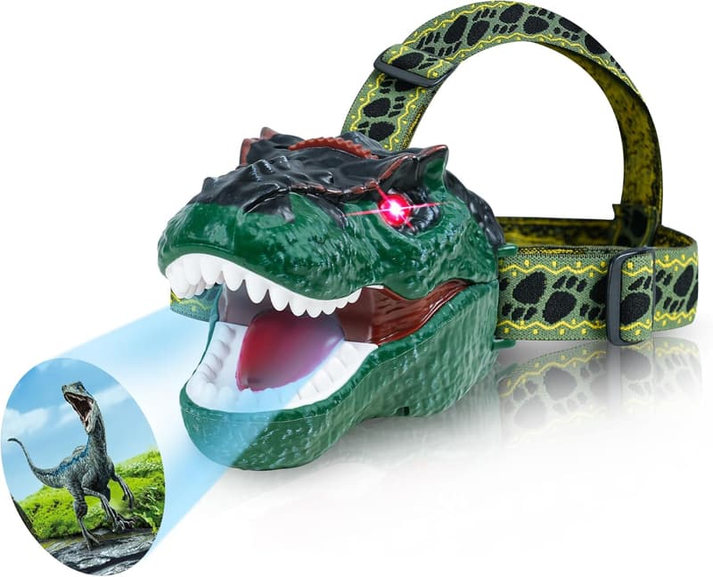 Kids' T-Rex Headlamp with Roar Sound & LED Projection