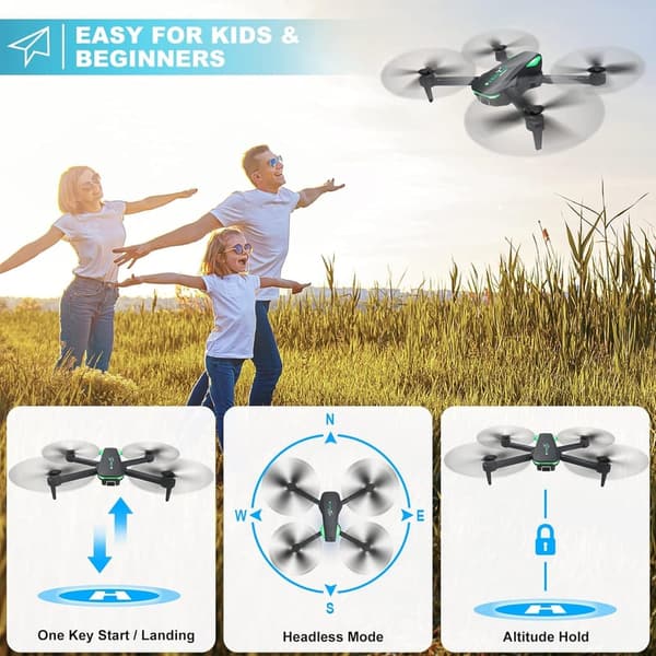 Beginner-Friendly Foldable Drone with 1080P Camera for Kids