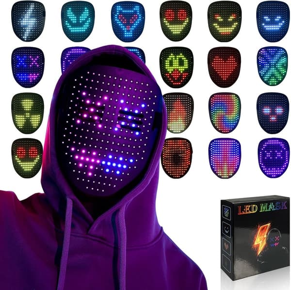LED Gesture-Sensing Mask for Kids & Adults - Halloween Costume