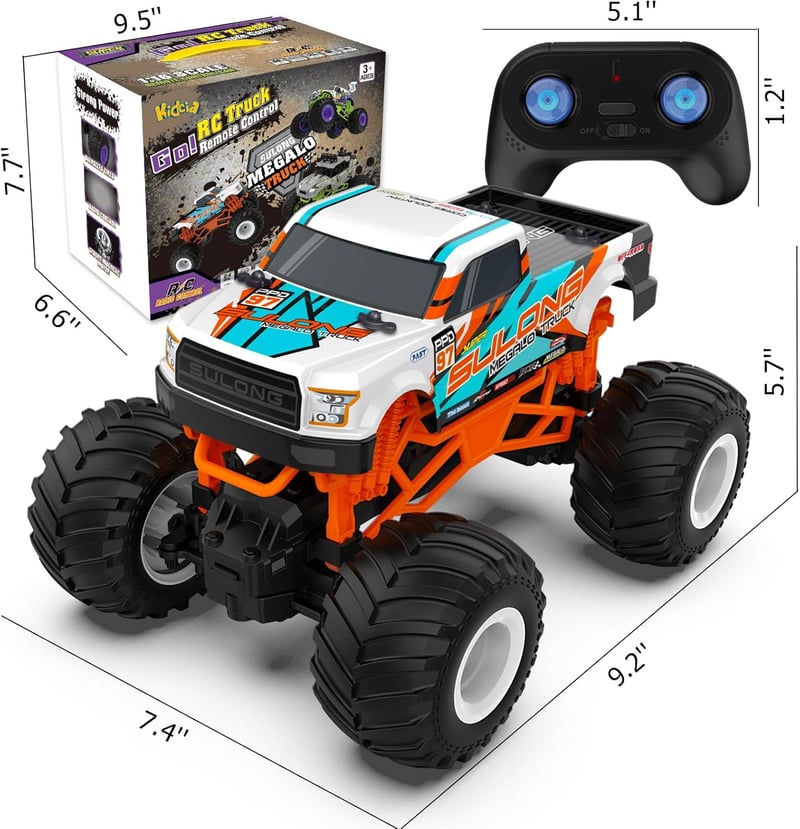All-Terrain RC Monster Truck for Kids, 1:16 Scale, 20 Km/h