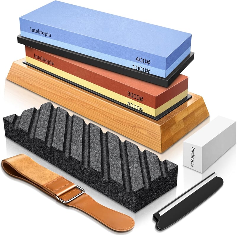 Knife Sharpening Stone Set – Dual Grit 400/1000 & 3000/8000