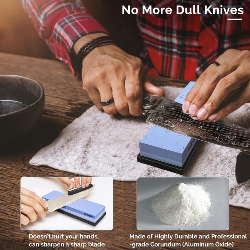 Knife Sharpening Stone Set – Dual Grit 400/1000 & 3000/8000