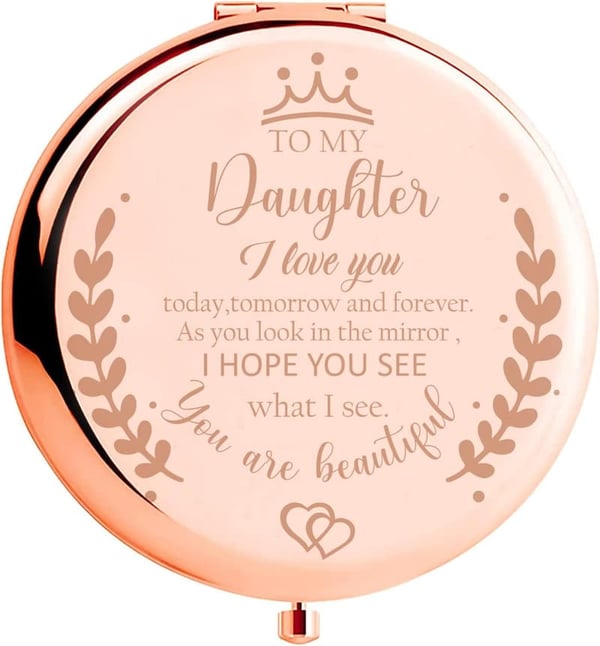 Birthday Gift for Daughter - Makeup Compact Mirror from Mom