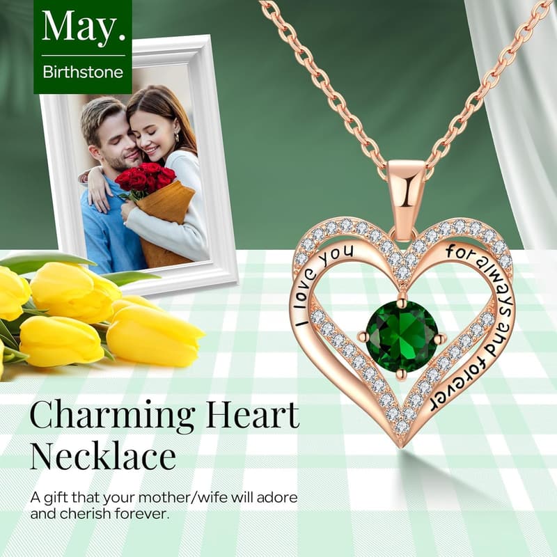 18K Rose Gold Necklace for Women's Birthday and Anniversary