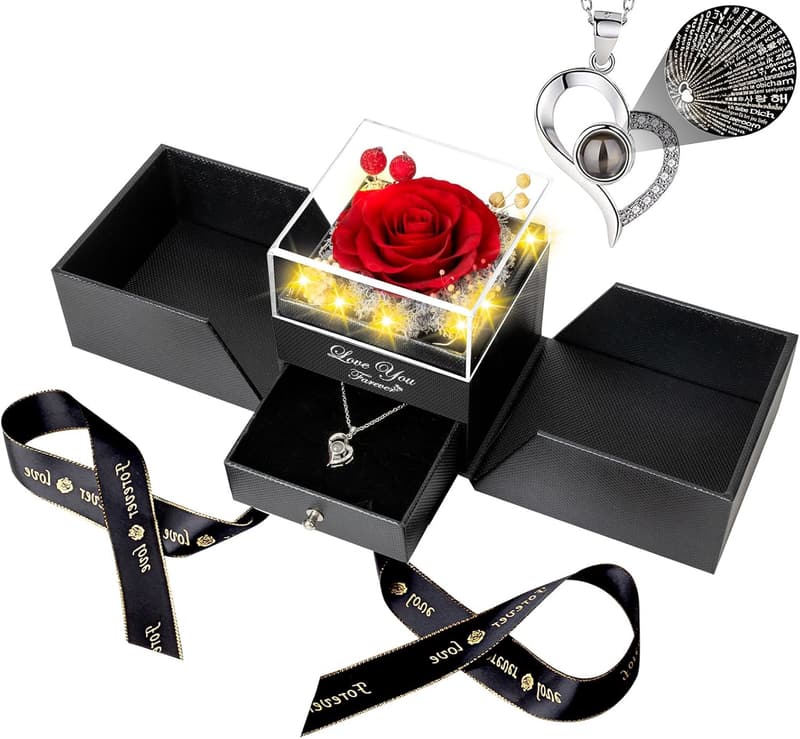 Eternal Preserved Red Rose with 