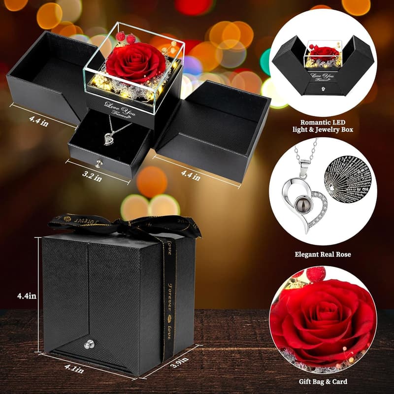 Eternal Preserved Red Rose with 