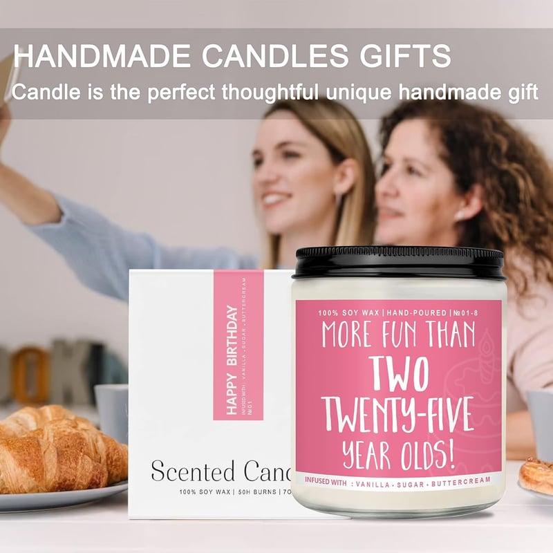 50th Birthday Vanilla Cream-Scented Candle for Women