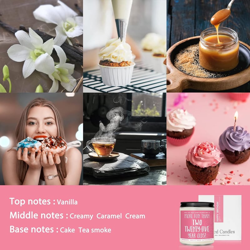 50th Birthday Vanilla Cream-Scented Candle for Women