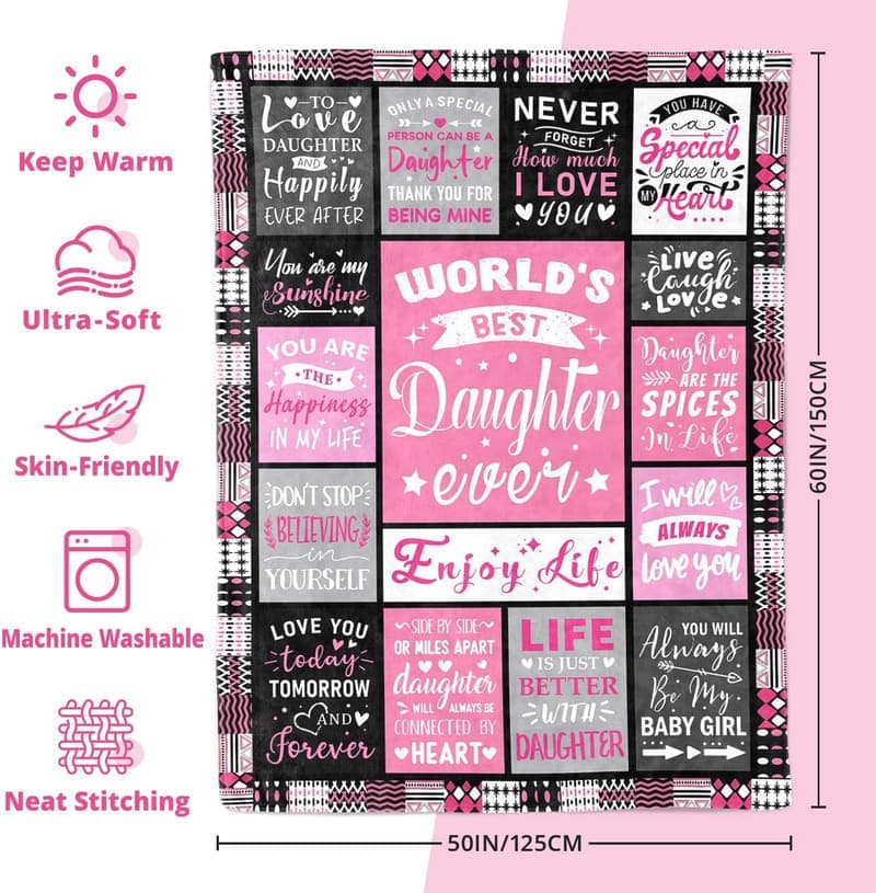 Birthday Blanket Gift for Daughter - Personalized 50