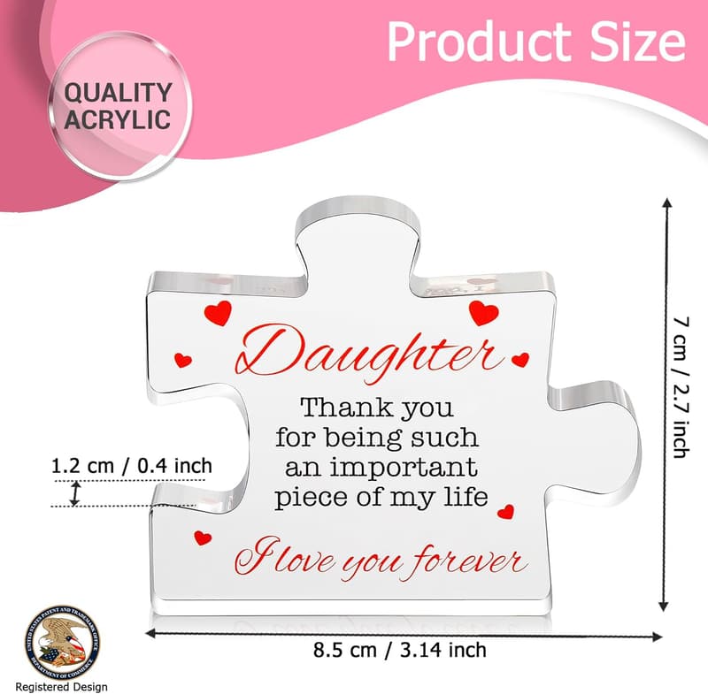 Engraved Acrylic Block Puzzle - Daughter Gifts from Parents