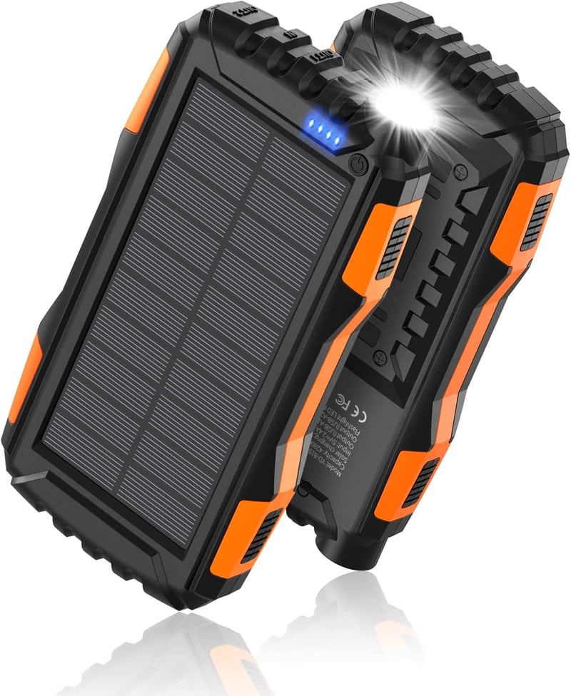 Portable 42800mAh Solar Power Bank with Flashlight (Orange)