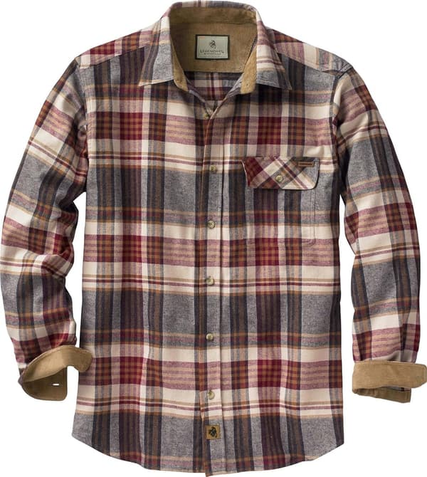 Men's Buck Camp Flannel Shirt with Corduroy Cuffs