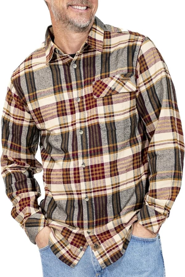 Men's Buck Camp Flannel Shirt with Corduroy Cuffs