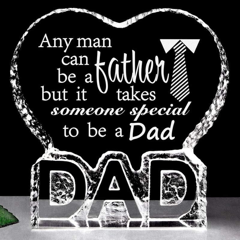 Dad Birthday Gift - DAD Shape Crystal Decor for Him