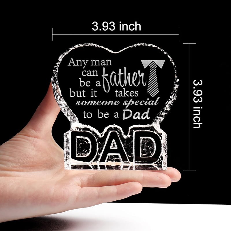 Dad Birthday Gift - DAD Shape Crystal Decor for Him