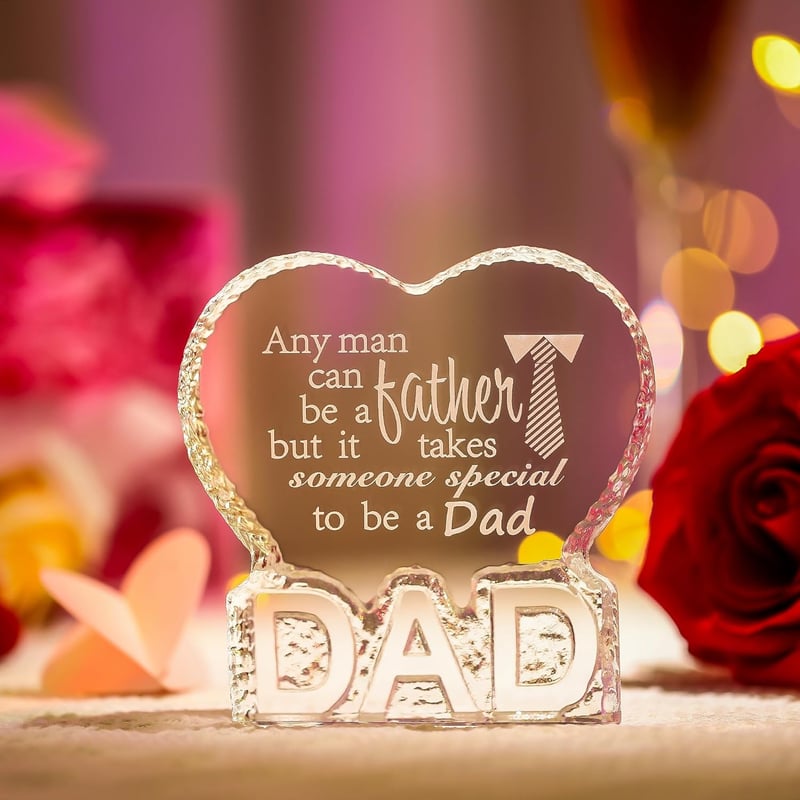Dad Birthday Gift - DAD Shape Crystal Decor for Him