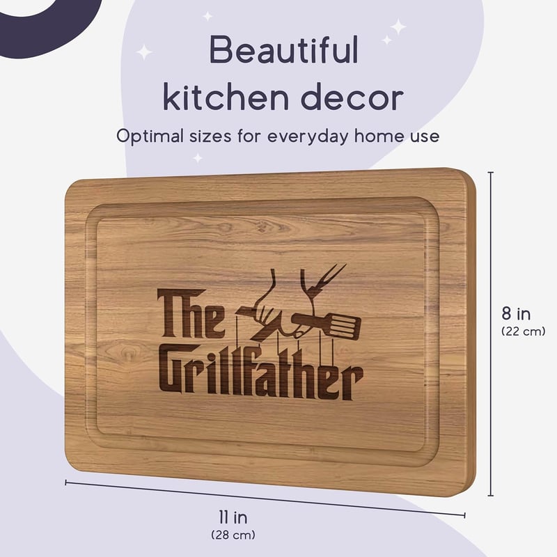 Personalized Beech Cutting Board for Grill Dads