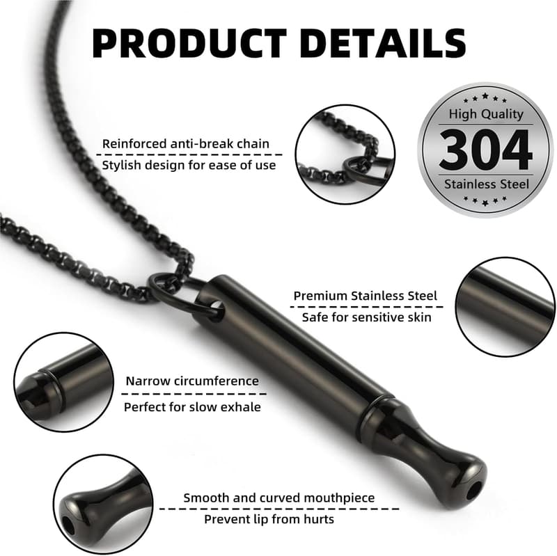 Anxiety Relief Breathing Necklace Set for Smoking Cessation