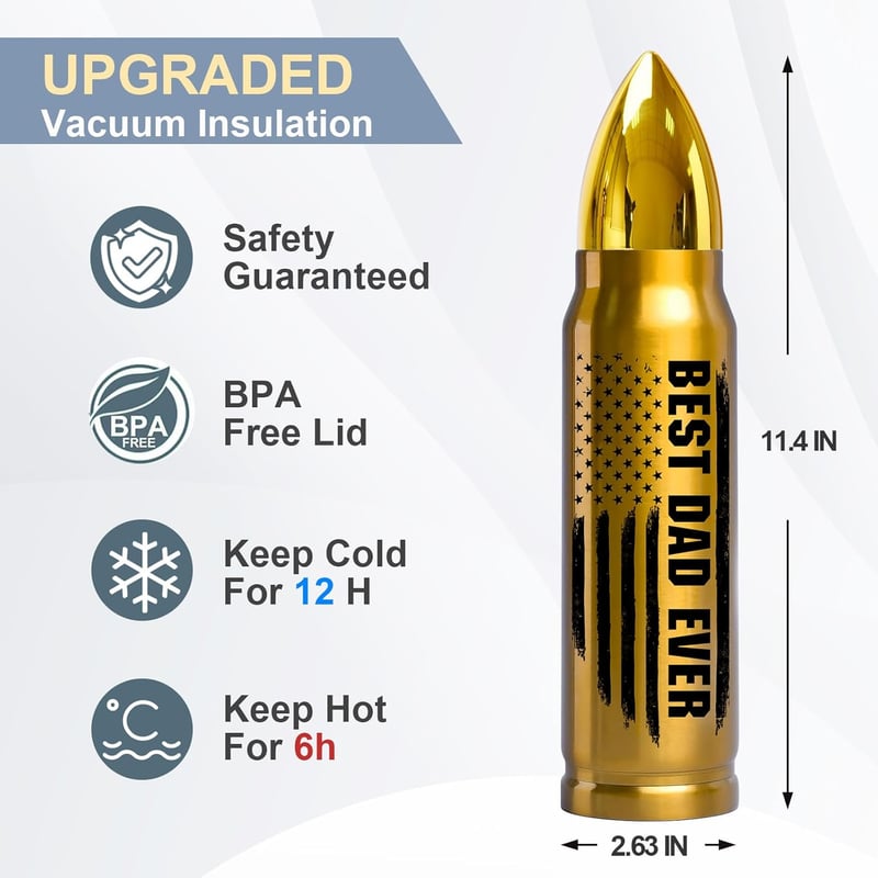 Father's Day 17oz Stainless Steel Bullet Tumbler for Dad