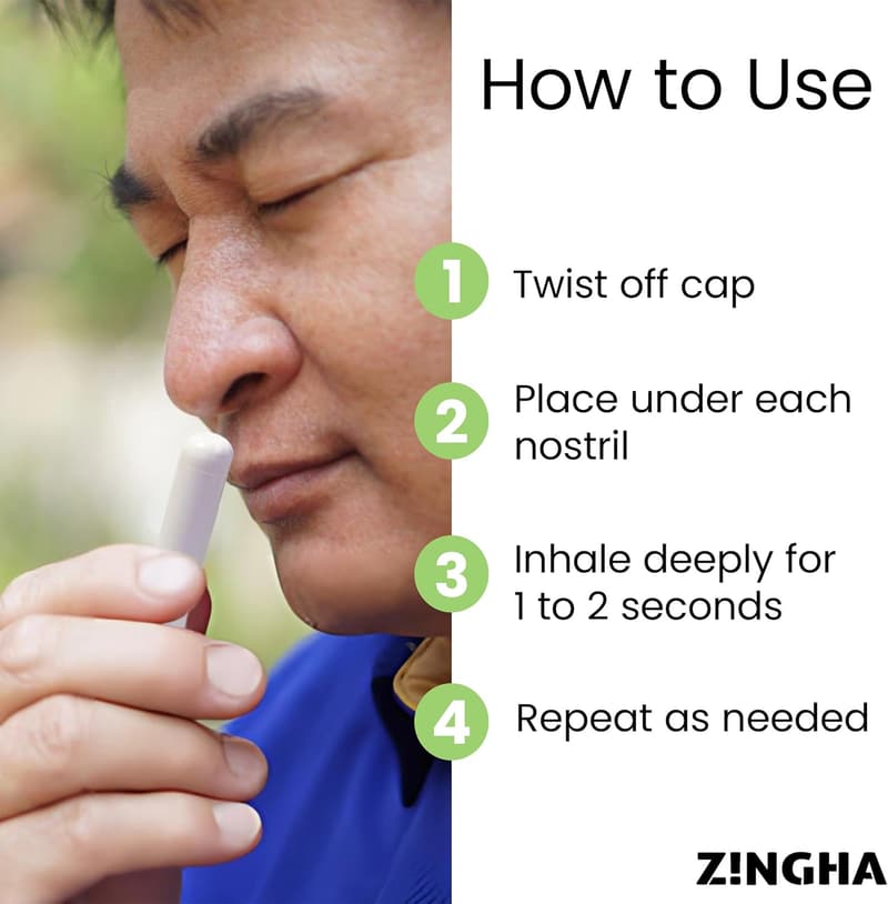 Aromatherapy Nasal Inhaler Stick for Focus & Relaxation (4PK)