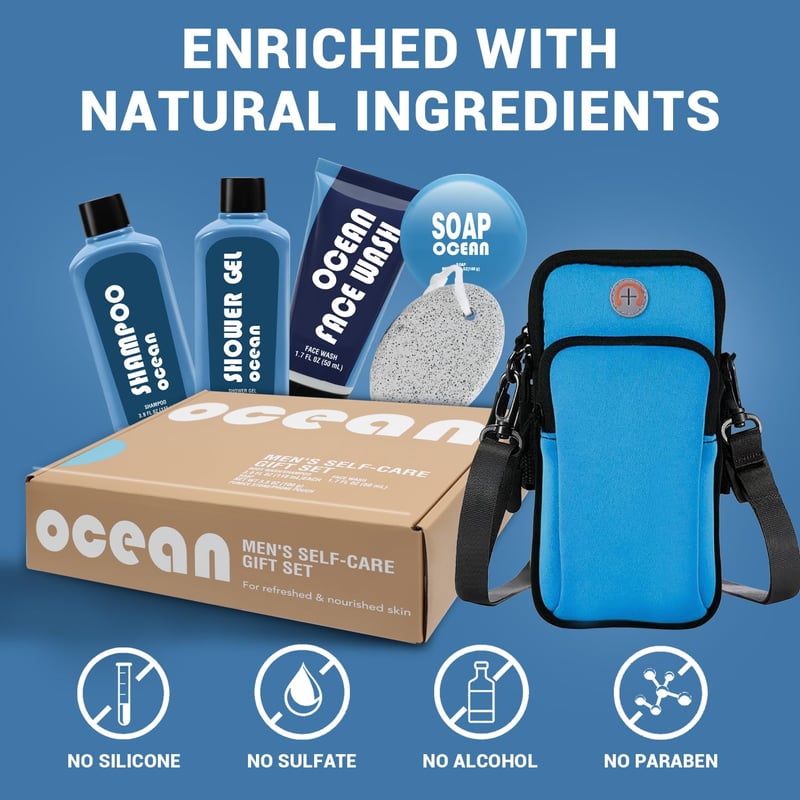 Post-Workout Men's Bath Gift Set, 6 Pieces