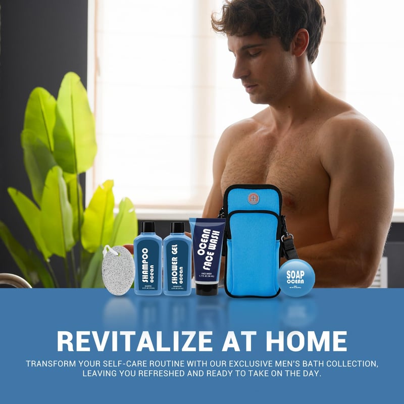 Post-Workout Men's Bath Gift Set, 6 Pieces