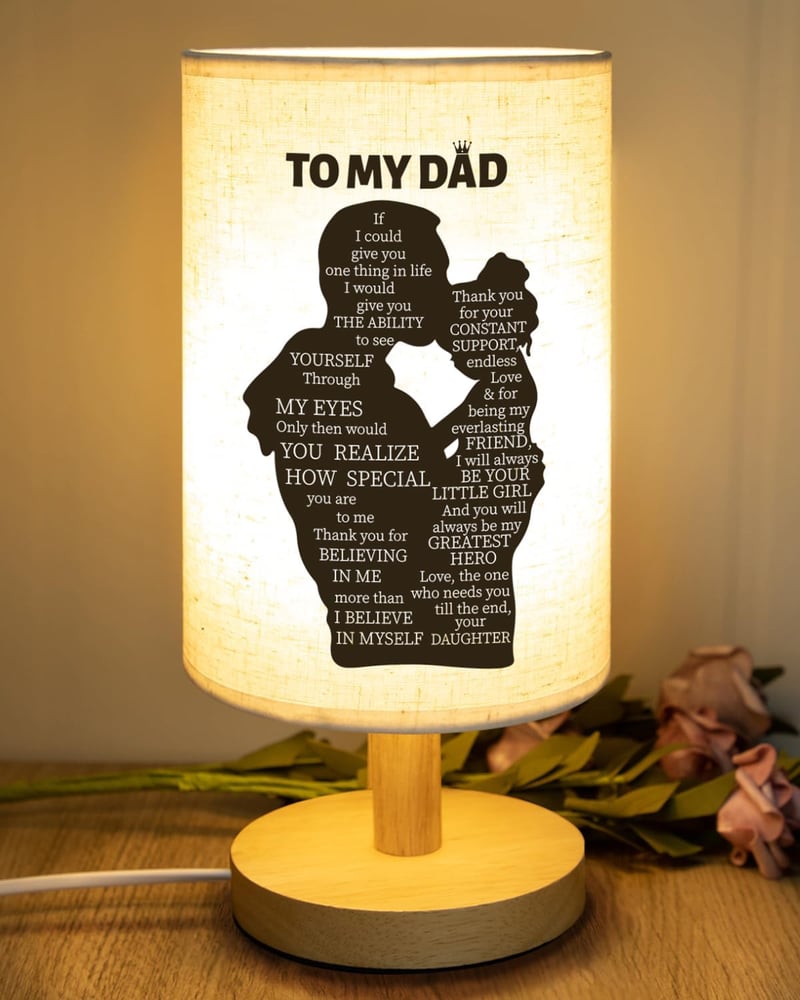 Father's Day Bedside Lamp - Unique Gift from Daughter