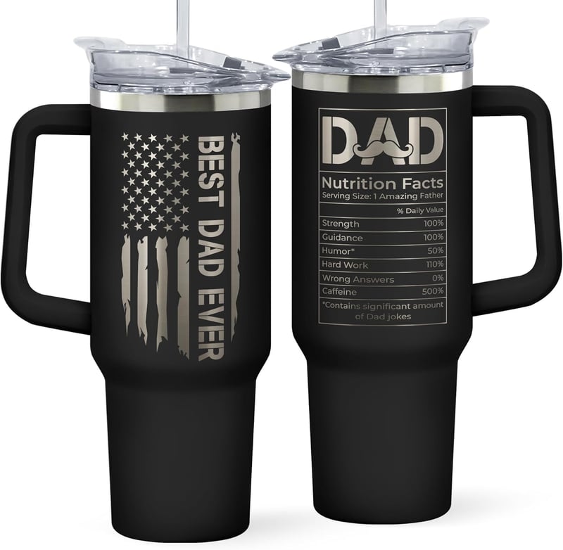 Father's Day 40 Oz Double-Sided Tumbler Gift from Kids