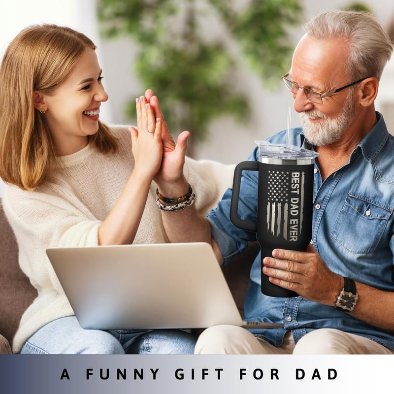 Father's Day 40 Oz Double-Sided Tumbler Gift from Kids