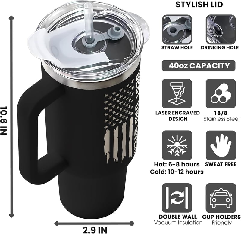 Father's Day 40 Oz Double-Sided Tumbler Gift from Kids