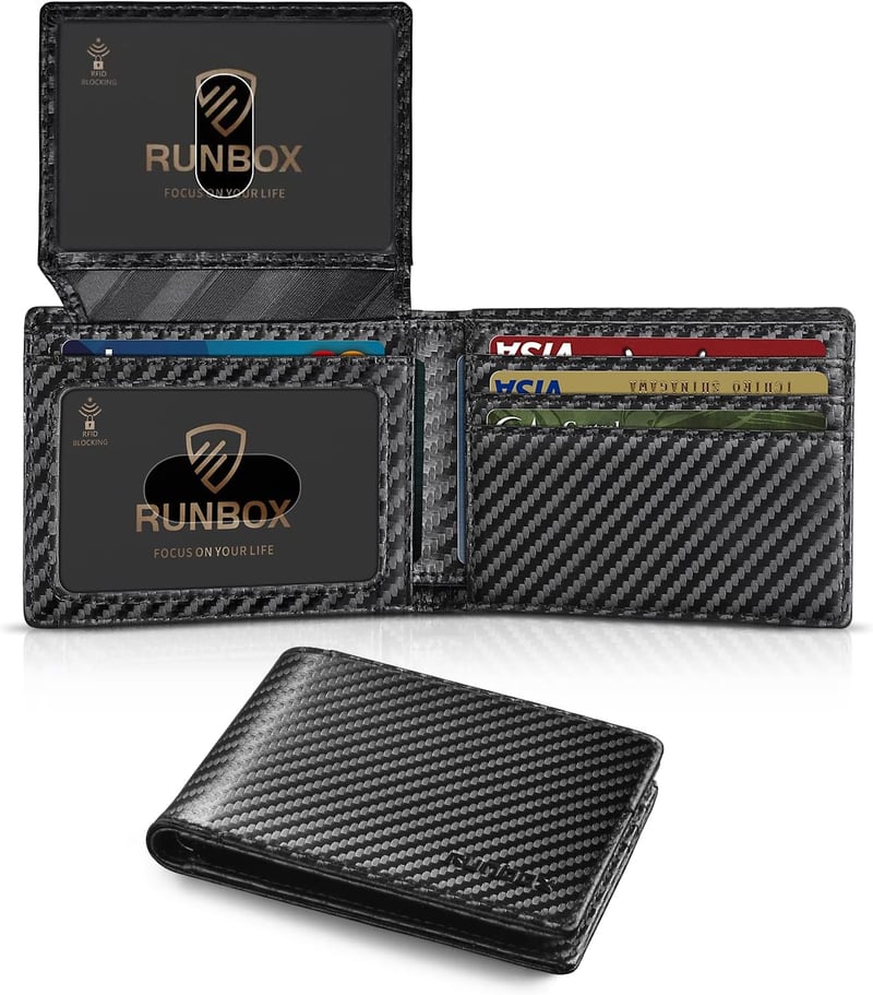 Slim RFID Leather Wallet for Men with Gift Box