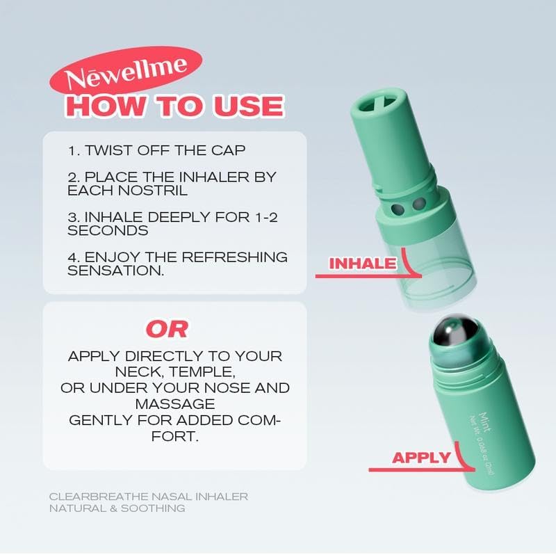 Portable Nasal Inhaler Stick Set - Refreshing Daily Use (3 Pack)