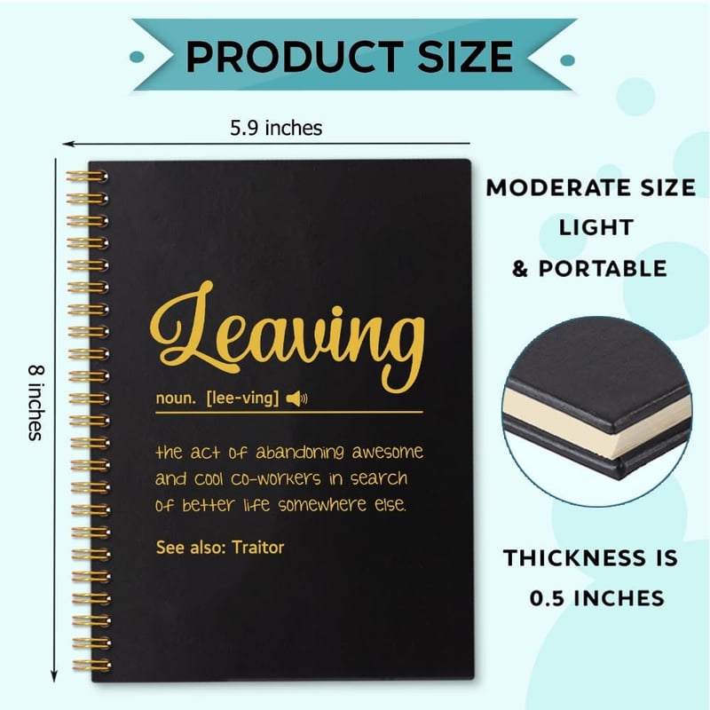 Farewell Spiral Notebook - 160 Blank Pages, Funny Leaving Gift