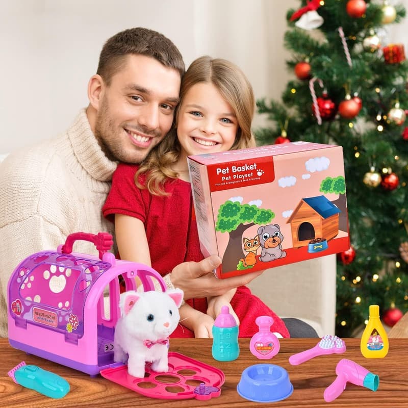 Kids' Vet Playset with Cat Care Tools - Educational Roleplay Toy