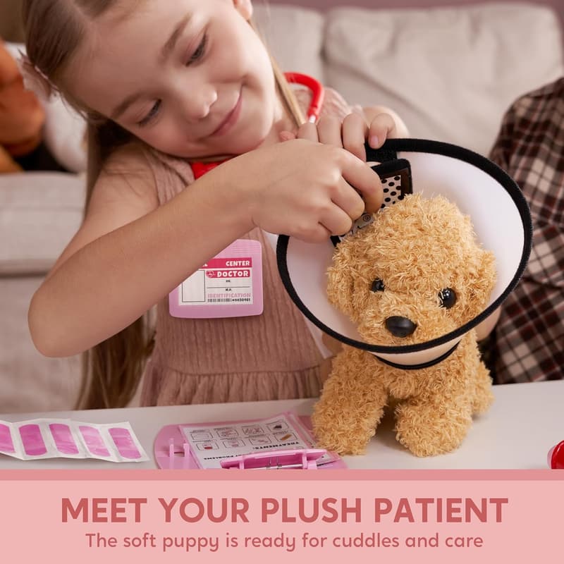 22-Piece Veterinarian Playset for Girls - Pretend Play Kit